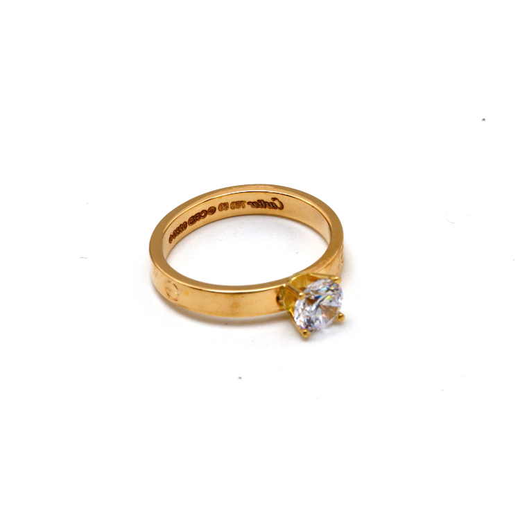 Real Gold GZCR Solitaire Ring 0671 (SIZE 5) R2423