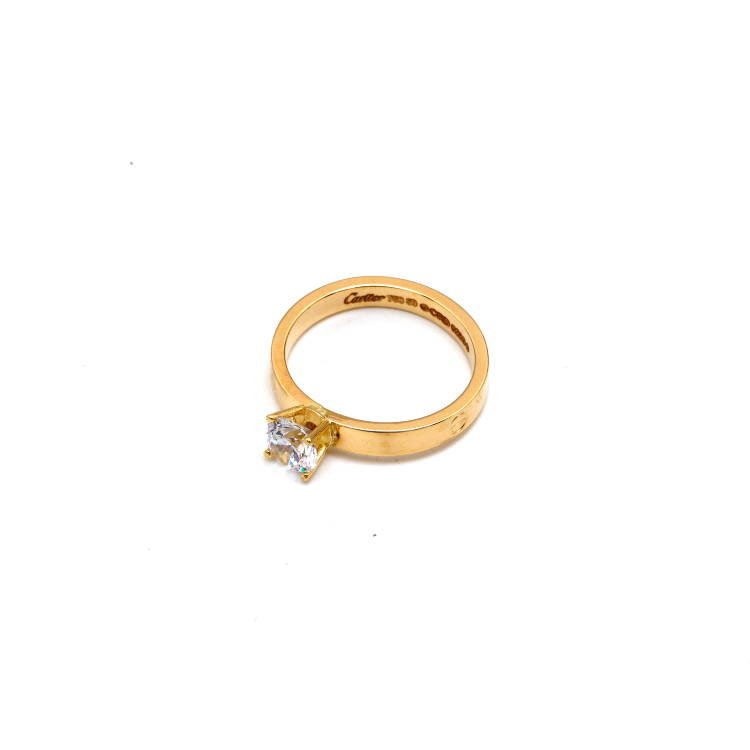 Real Gold GZCR Solitaire Ring 0671 (SIZE 8) R2426