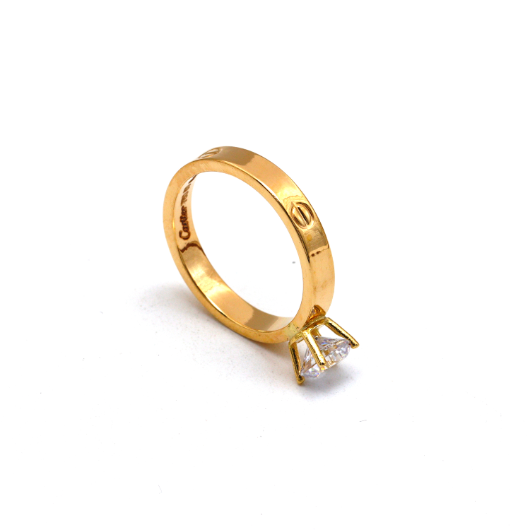 Real Gold GZCR Solitaire Ring 0671 (SIZE 8) R2426