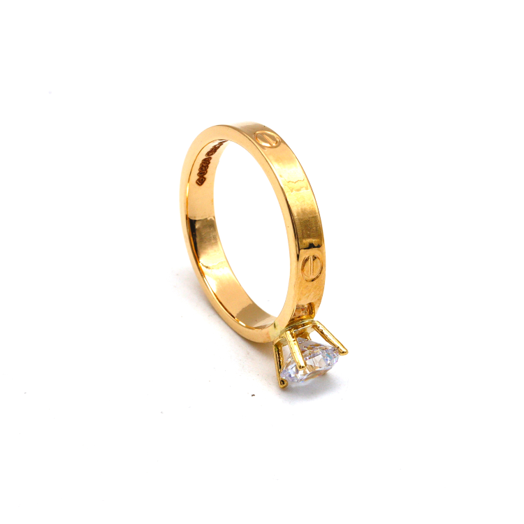 Real Gold GZCR Solitaire Ring 0671 (SIZE 8) R2426