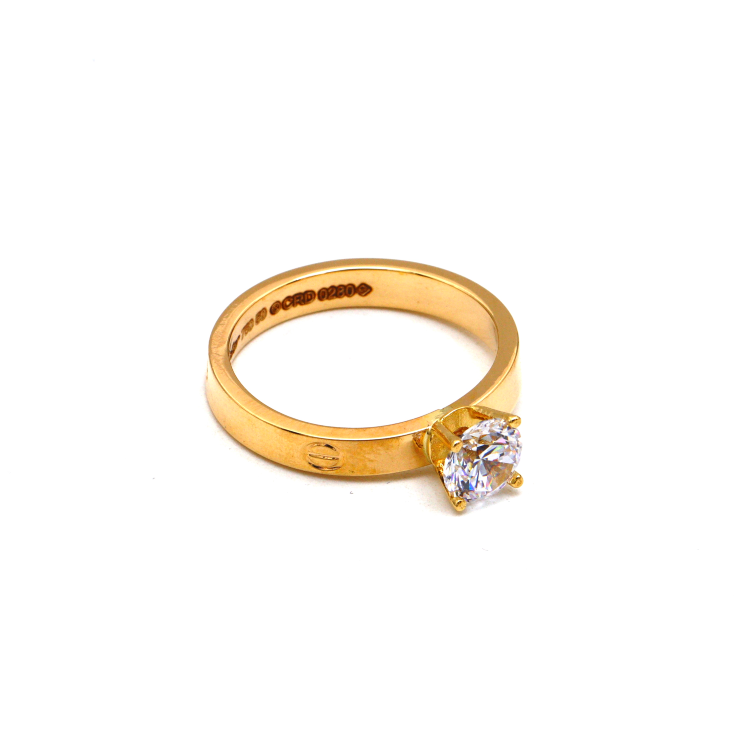 Real Gold GZCR Solitaire Ring 0671 (SIZE 6.5) R2398
