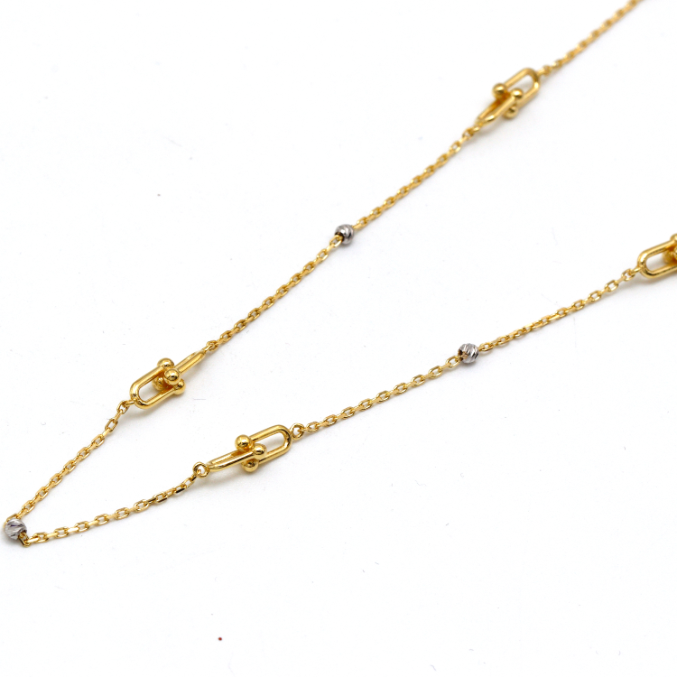 Real Gold GZTF 2 Color Small Hardware With Beads Balls Necklace 8875 N1371