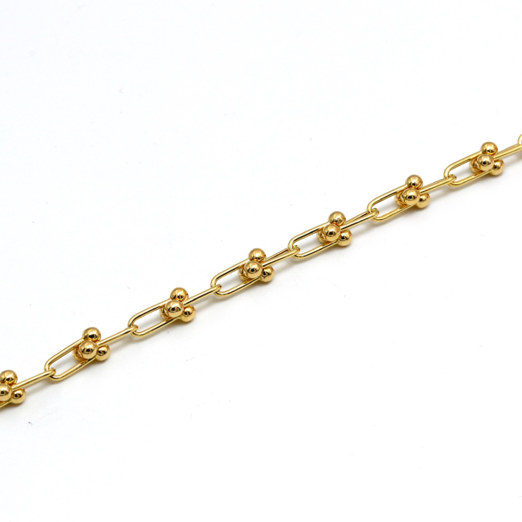 Real Gold GZTF Solid Chain Bracelet 0117 (19.5 C.M) BR1540