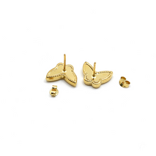 Real Gold GZVC Butterfly Black Pearl Earring Set 0115-1PK E1802