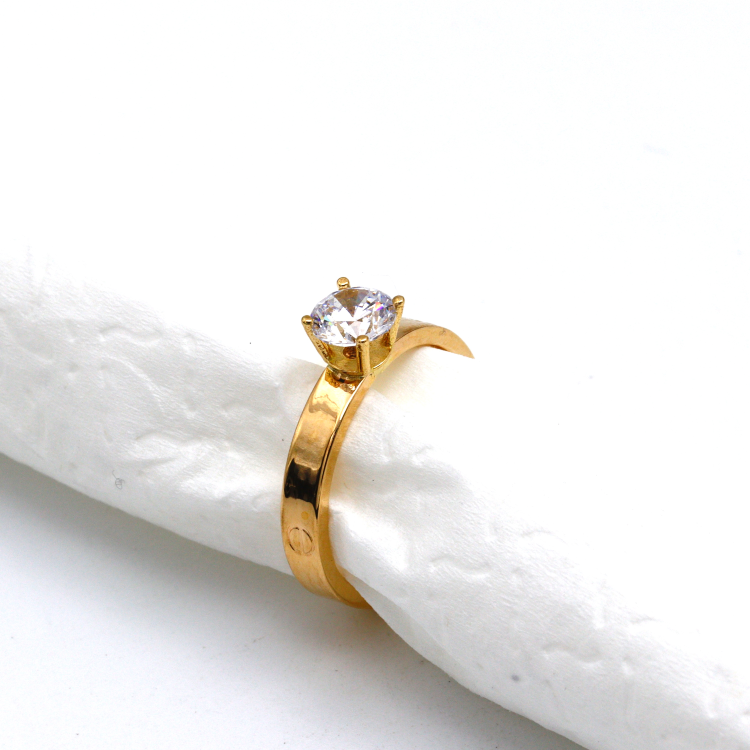 Real Gold GZCR Solitaire Ring 0671 (SIZE 7.5) R2397