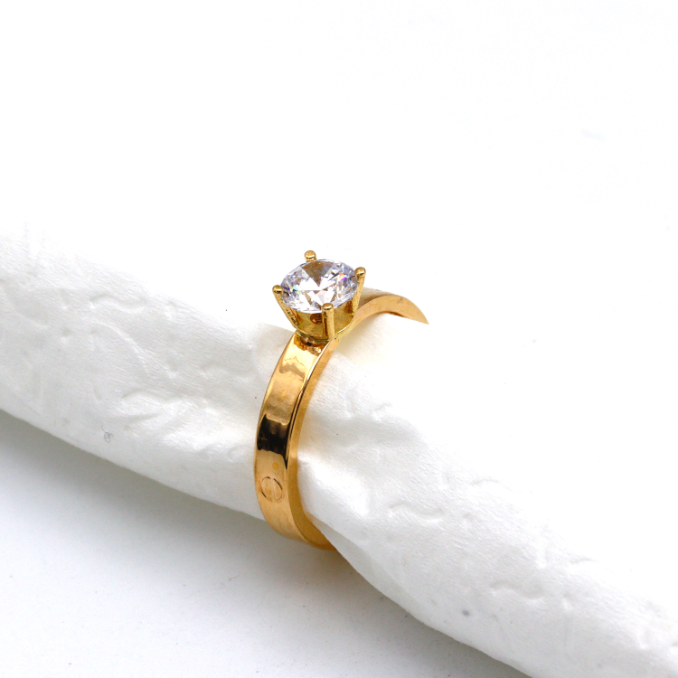 Real Gold GZCR Solitaire Ring 0671 (SIZE 8) R2426