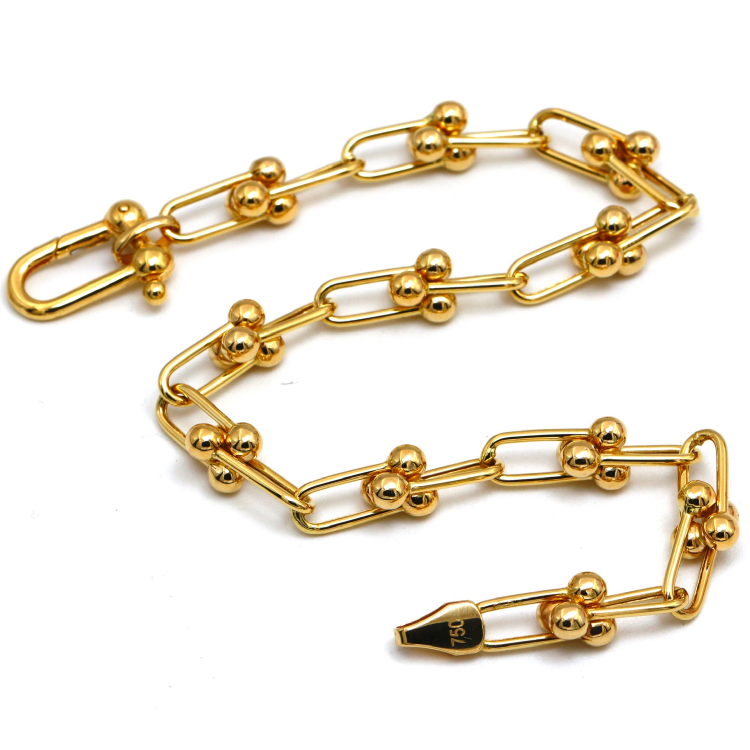 Real Gold GZTF Solid Chain Bracelet 0117 (19.5 C.M) BR1540