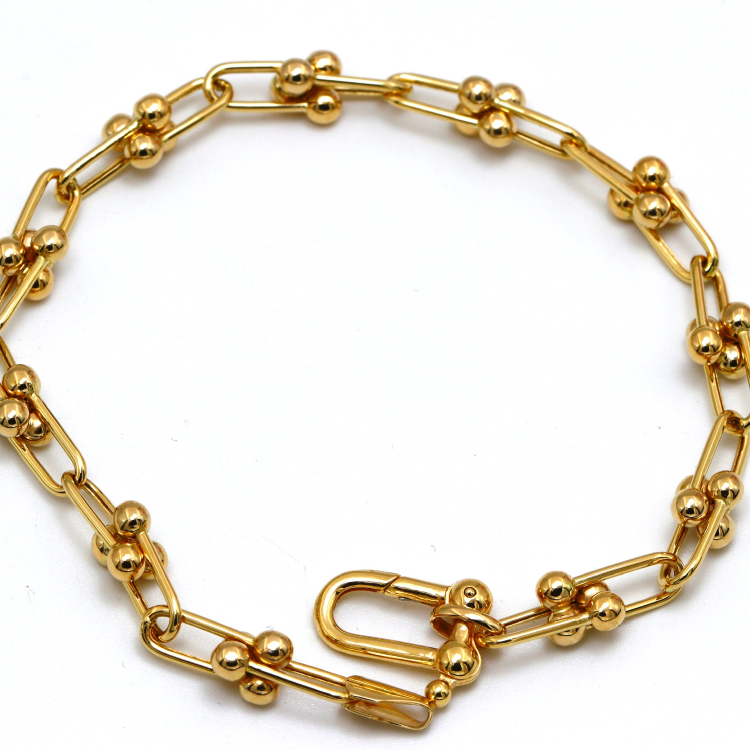 Real Gold GZTF Solid Chain Bracelet 0117 (19.5 C.M) BR1540