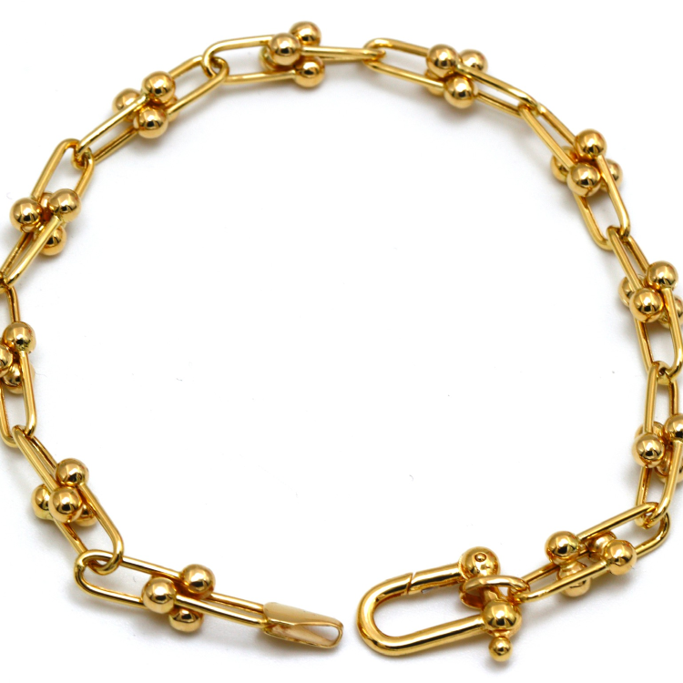 Real Gold GZTF Solid Chain Bracelet 0117 (19.5 C.M) BR1540