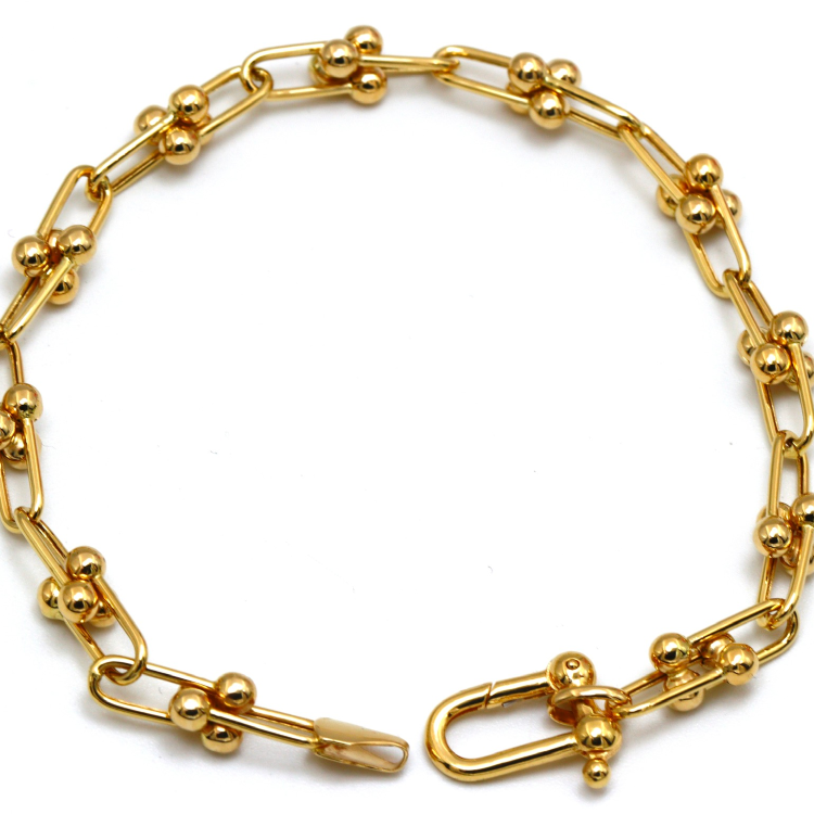 Real Gold GZTF Solid Chain Bracelet 0117 (16.5 C.M) BR1541