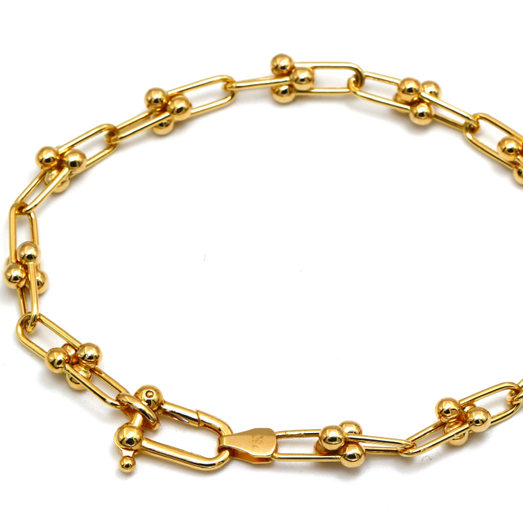 Real Gold GZTF Solid Chain Bracelet 0117 (19.5 C.M) BR1540