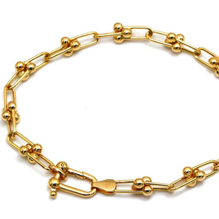 Real Gold GZTF Solid Chain Bracelet 0117 (16.5 C.M) BR1541