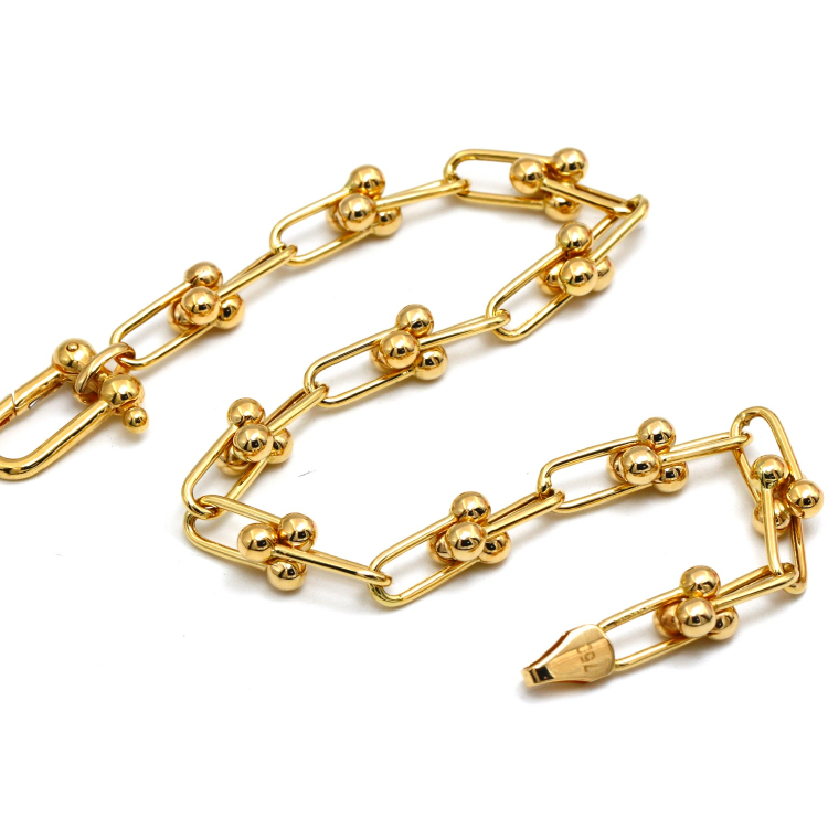 Real Gold GZTF Solid Chain Bracelet 0117 (19.5 C.M) BR1540