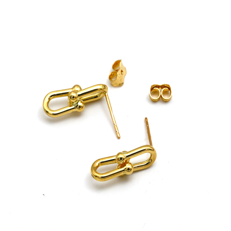Real Gold GZTF Hardware Stud Earring Set 4751 E1837