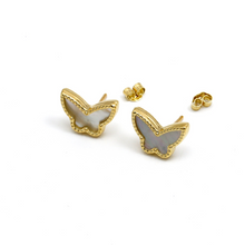Real Gold GZVC Butterfly Pearl Earring Set 0115-2PK E1801