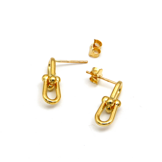 Real Gold GZTF Hardware Stud Earring Set 4751 E1837